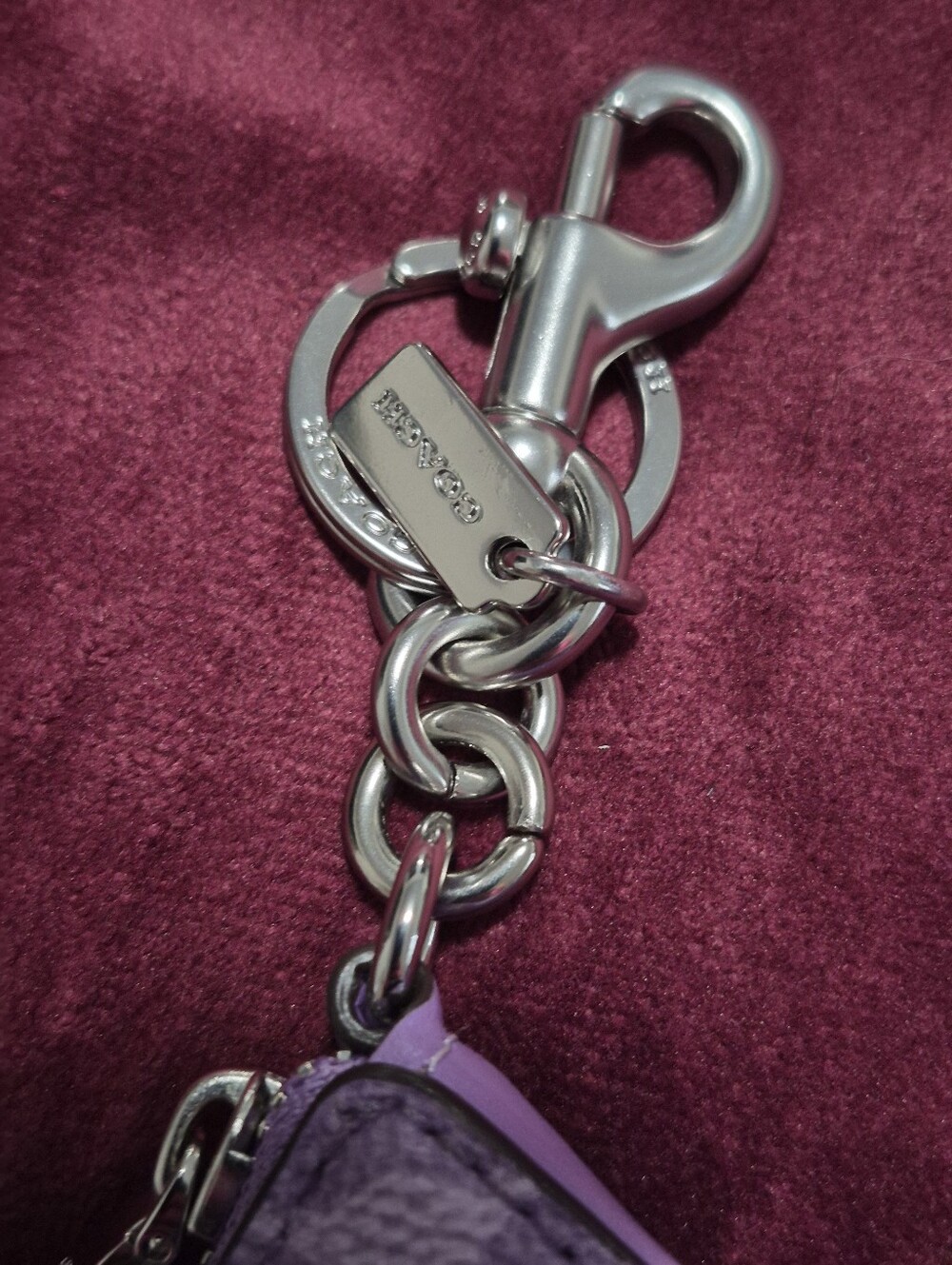 Coach Lavender Signature Star Keychain Charm - Picture 6 of 6